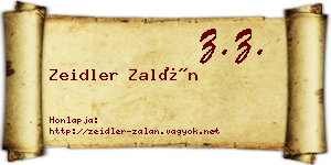 Zeidler Zalán névjegykártya