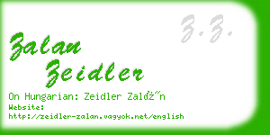 zalan zeidler business card